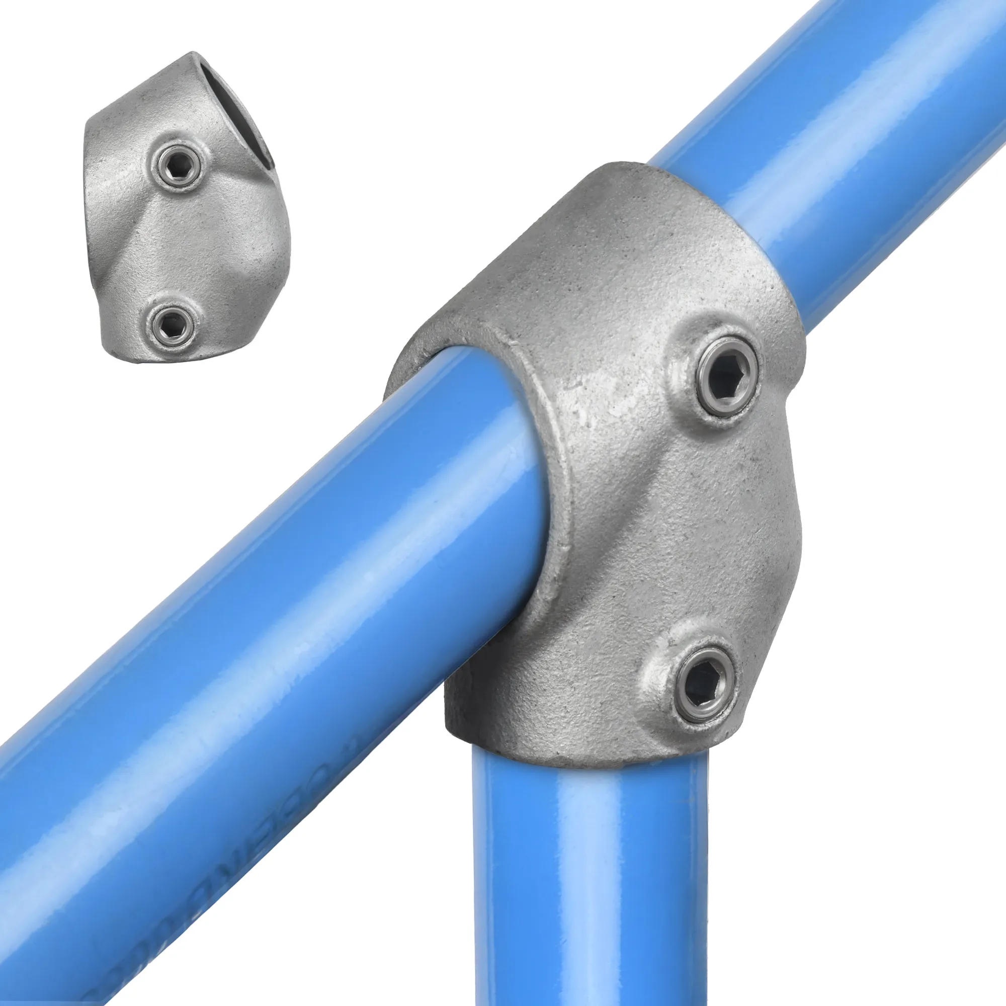 34mm OD Tube B34 x 129 Adjustable Tee Galvanised Tube Fittings