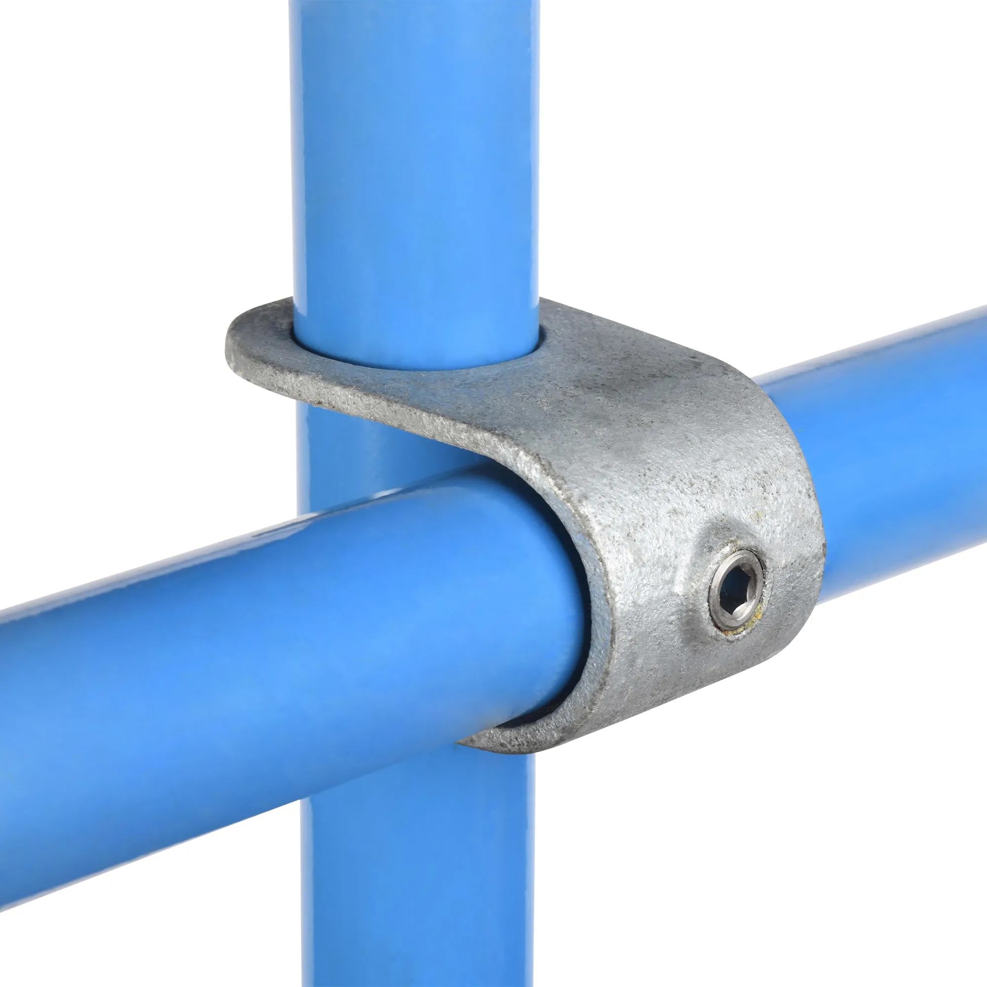 27mm OD Tube A27 x 160 Clamp On Crossover Way Galvanised Tube Fittings