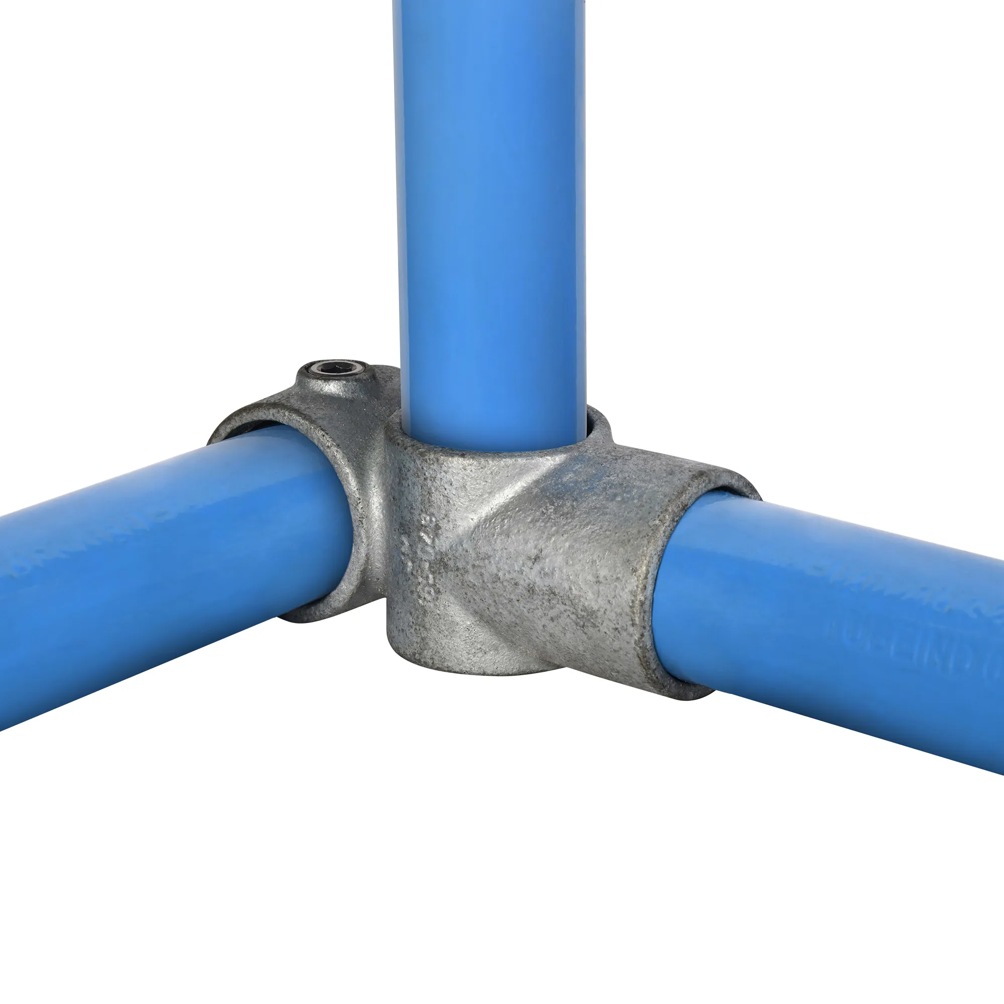 27mm OD Tube A27 x 165 Combination Tee / Crossover Galvanised Tube Fittings